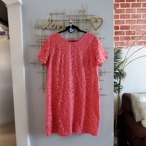 LOFT beautiful lace Pink dress.